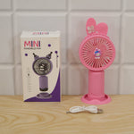 Portable USB Rechargeable Mini Handheld Fan with Desktop Stand for Kids