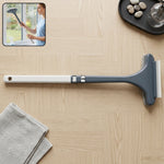 Close-up of 2 in 1 window glass cleaning wiper for streak-free cleaning