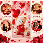 Teddy backdrop curtain white bg
