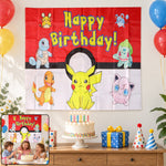 Cartoon happy birthday backdrop curtain