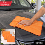 Orange Cotton Multipurpose Duster Cloth for Car and Home (3 Pc, 48 x 74 Cm)