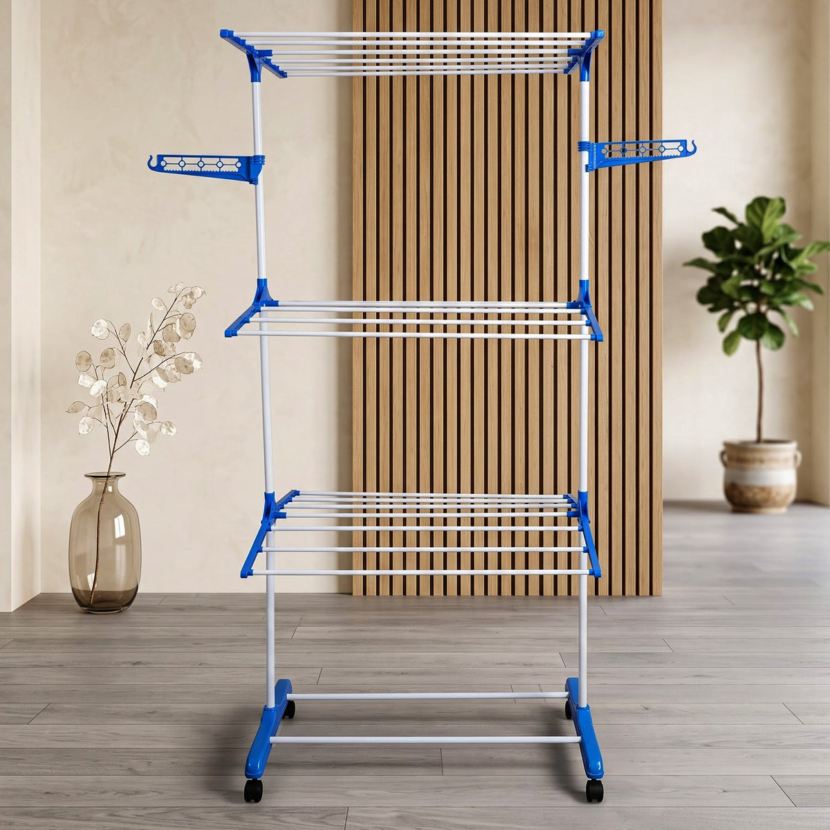 Three tier clothes drying stand front view