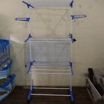 Live photo of 3 layer foldable clothes drying stand