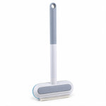 The gray and white window cleaning tool, fully assembled, stands upright on a plain white background.