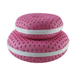 Round mesh laundry wash bags on white background