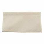 A cream textured faux leather pouch with a subtle textured pattern, presented flat on a plain white background.