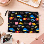 Printed waterproof zipper pouch ideal for cosmetics and stationery