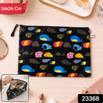 Stylish travel storage organizer zip pouch in assorted prints