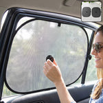 Car side window sun shade installed