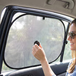 Car window sun shade in use