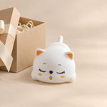 Sleeping cat night light on a white background