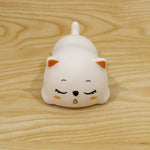 Sleeping cat night light used in a bedroom setting
