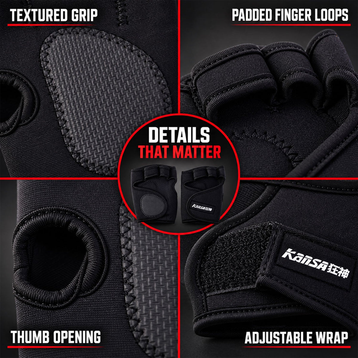 Gym gloves grip view