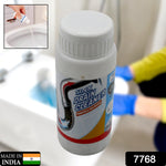 Clog remover powder being poured into a kitchen sink drain for effective cleaning.