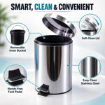 Pedal dustbin features detail