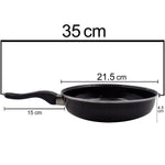 Close-up of the induction base of the nonstick fry pan.
