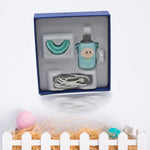 Packaging of the MintGuard U-shaped Kids Electric Toothbrush with key features highlighted.