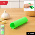 Premium silicone garlic peeler tube on white background