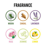 Long-lasting floral air freshener block providing continuous freshness in bathrooms.