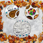 A clean, empty 7-section Rotating Dry Fruit Tray, ideal for home and kitchen.