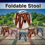 Child safely using Supermom 18 inch folding stool for stepping