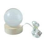 Wooden base supporting LED crystal decor light lamp
