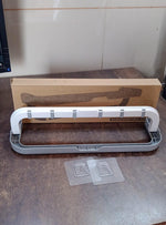 Stylish bathroom organizer with a folding shelf, enhancing storage without drilling.