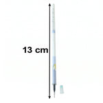 A white and blue pen refill with a light blue cap, shown with a 13 cm measurement graphic on a white background.