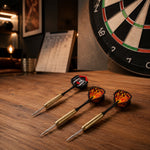 Small steel tip darts with brass grip barrels set of 3