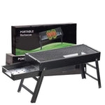 FirePot portable charcoal BBQ grill unfolded and ready for use outdoors.