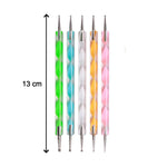 Complete 5-piece nail art pen set displayed together.