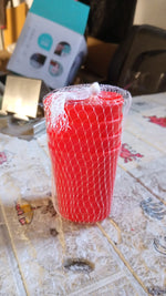 Lifestyle shot of unbreakable plastic glasses filled with a refreshing drink.