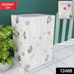 Protective washing machine cover with printed design for top loader