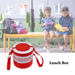 Side view of the blue 2-layer insulated tiffin box.