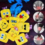 Multiple emoji-themed mini hot water bags displayed together, showcasing the variety of designs.