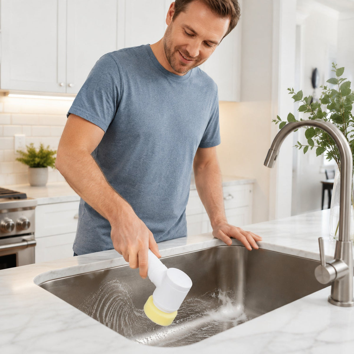 5 in 1 Electric Cleaning Brush Rechargeable Spin Scrubber for Bathroom