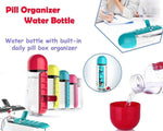 Medicine Vitamins 600ML Candy Color Pill Water Bottle Seven Daily Pill Box Organizer Portable Kit Combine Plastic Water Bottle Multicolor 1 PC