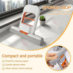 Mini Foldable Desktop Mop For Kitchen – Self‑Squeeze Sponge Mop for Wet & Dry Use – Portable Cleaning Tool – Kitchen, Bathroom, Glass, Living Room (1 Squeeze Handle + 2 Sponge Head)