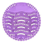 Close-up of an anti-splash urinal screen mat with bristles for effective splash reduction.