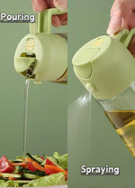 NaturalCozy Oil Sprayer & Dispenser Bottle 2-in-1 Premium Oil Bottle with Spray Nozzle for Healthy Cooking, Air Fryer, BBQ, Salad, Roasting 500ml Ecom Vinayak (Hard Plastic) (Pack 1)