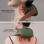 Neck & Shoulder Massager with Heat, Wireless Portable Shiatsu Back Massager, 4D Deep Tissue Kneading Electric Massage Machine, Human Hand Simulation for Neck Pain Relief, Muscle Relaxation Device for Home Office Travel (Green)