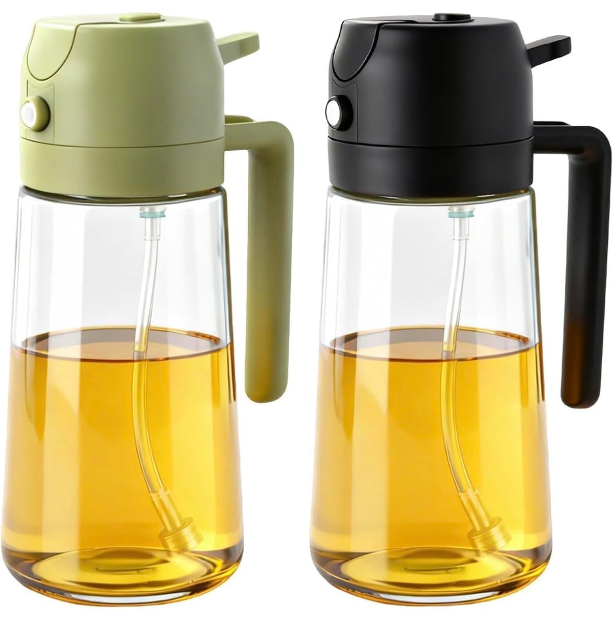 NaturalCozy Oil Sprayer & Dispenser Bottle 2-in-1 Premium Oil Bottle with Spray Nozzle for Healthy Cooking, Air Fryer, BBQ, Salad, Roasting 500ml Ecom Vinayak (Hard Plastic) (Pack 1)