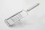 Multipurpose kitchen tool for slicing and grating various foods.