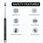 Solitude Matchstick Lighter | Long Handle Butane Gas Lighter | Refillable Multipurpose Flame Lighter for Kitchen, Candles, BBQ & Camping | Compact & Portable Match Stick