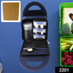 Open airtight lunch box containers showcasing healthy Indian meal prep.