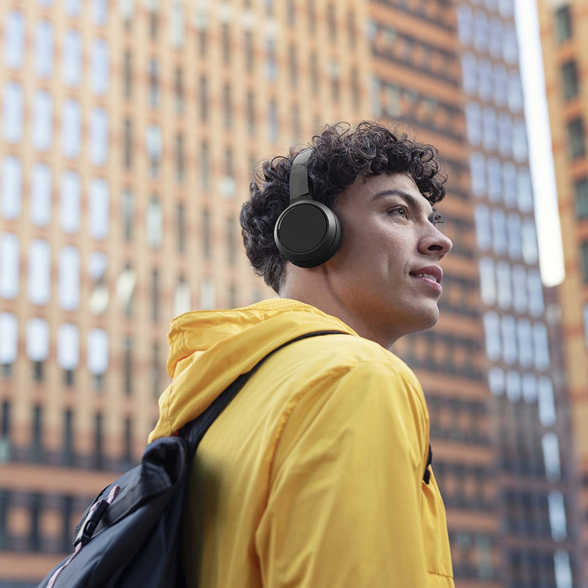 Compact foldable wireless headphones, perfect for travel and storage.