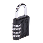 A hand demonstrating the compact size of the 4-digit combination lock.