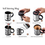 Close-up of the Self Stirring Mug's interior, highlighting the built-in mixer for smooth drinks.