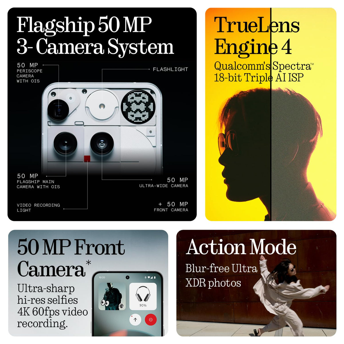 Nothing Phone (3), White (16GB, 512GB) | Snapdragon 8s Gen 4 | 50MP + 50MP + 50MP Rear Camera | 1.5K+ 120Hz AMOLED Flexible LTPS Display