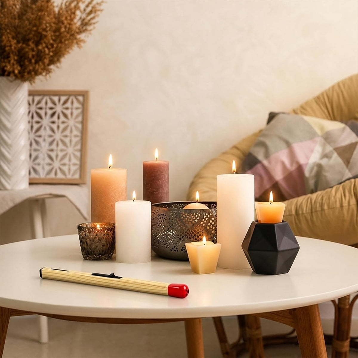 Solitude Matchstick Lighter | Long Handle Butane Gas Lighter | Refillable Multipurpose Flame Lighter for Kitchen, Candles, BBQ & Camping | Compact & Portable Match Stick